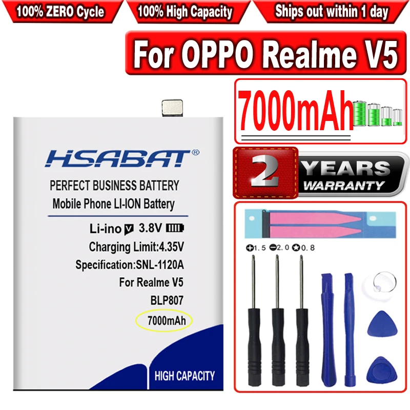

HSABAT 7000mAh BLP807 Battery for OPPO Realme V5