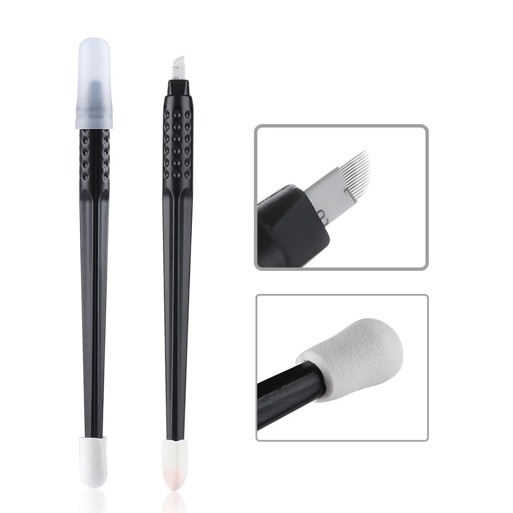 Microblading ручная одноразовая Татуировка ручка с иглы для бровей татуировки перманентный макияж F9 F12 U18 шпильки иглы Лезвия для нанесения орнамента - Габаритные размеры: 7