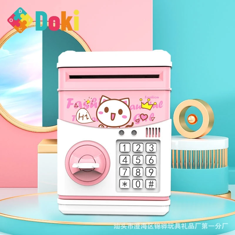

Doki Toy Gifts For Children Cartoon Piggy Bank Mini Story Machine Kid-learning Piggy Bank Children's Creative Toys Popular 2021