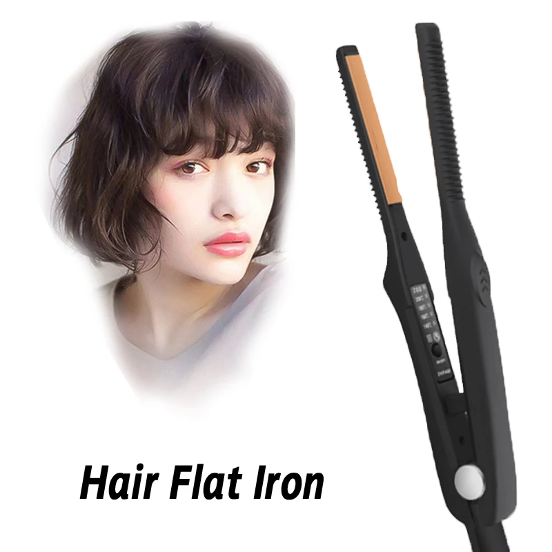 

Professional Mini Hair Straightener Curler 2 In 1 Flat Iron Small Thin Plate Men Short Hair Straightening Curling Styling Tools