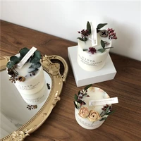 flower flameless birthday candles scented fragrance luxury soy wax big candle valentines day cute velas navidad new year 2022