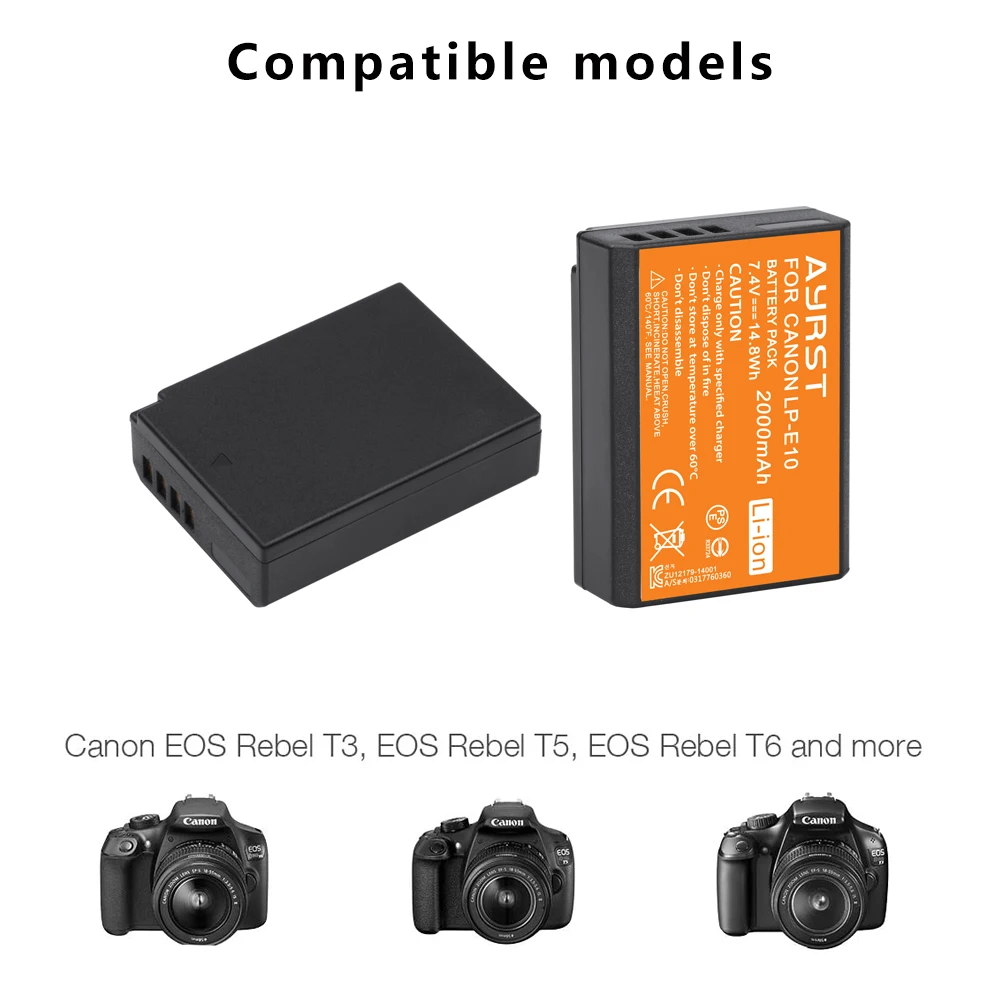 4x2000 мА/ч LP-E10 LP E10 LPE10 Батарея и Зарядное устройство для цифровой однообъективной