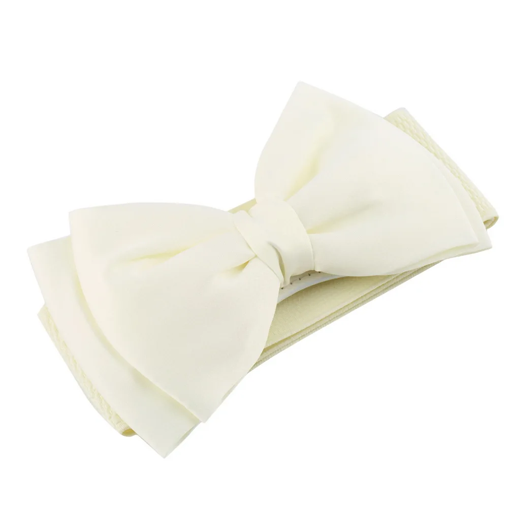 

Fashion Lady women Wide Elastic Stretch Bowknot Elastic Bow Wide Stretch Buckle Waistband Waist Belt Hot Top Quality Cheap Price