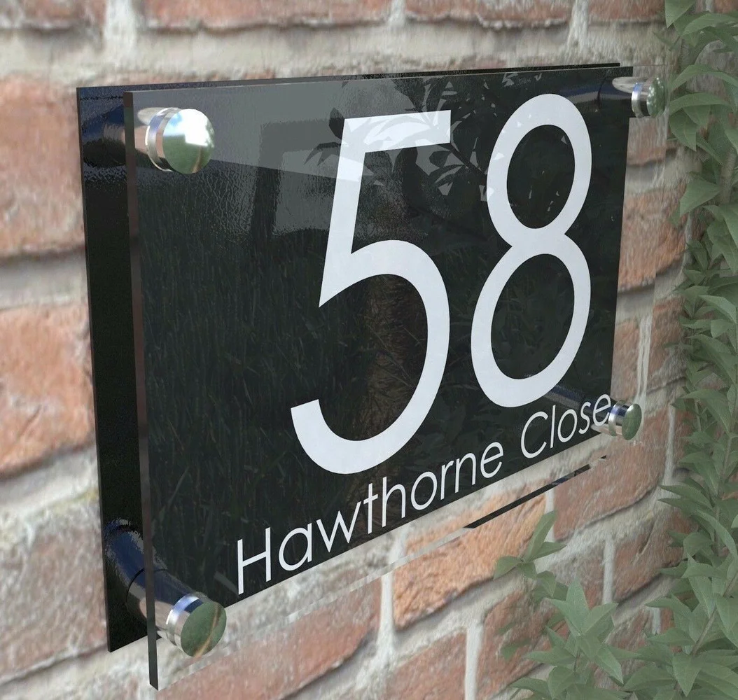 

PERSPEX HOUSE SIGNS / PLAQUE / DOOR / NUMBERS / PERSONALISED ACRYLIC
