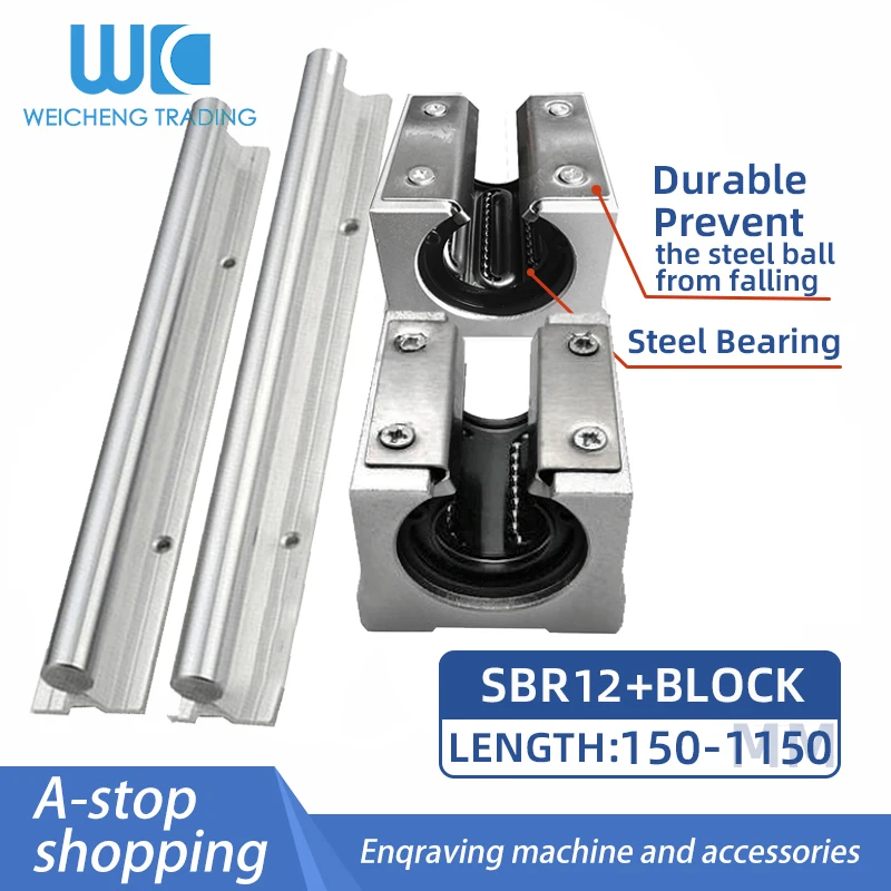 

1/2 шт. SBR12 алюминиевая направляющая + 1/2/4 шт. SBR12UU стальная напорная пластина слайдер 250 1000 800 1150 мм