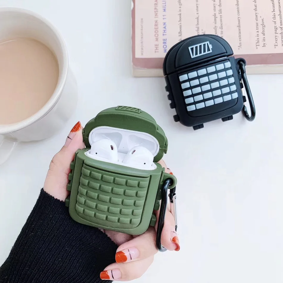 Чехол для наушников для Airpods 2, чехол, силиконовый, милый, мультяшный, лягушка, медведь, чехол для Apple Air pods, 3D аксессуары для наушников, кольцо