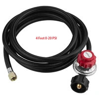 020 psi propane regulator high pressure gas regulator adjustable braided 4 feet flare swivel nut hose connector with gauge