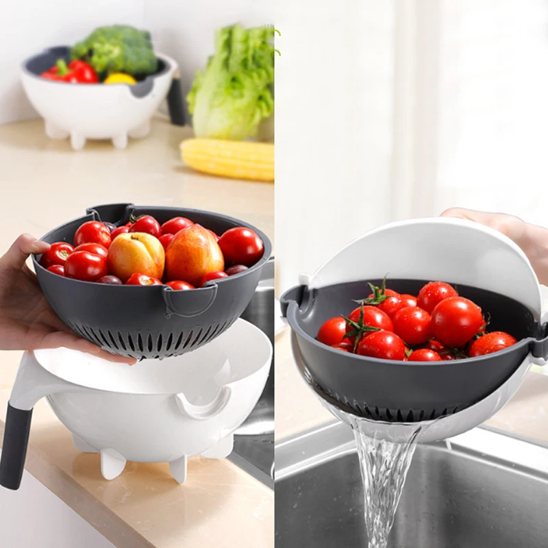 Magic Multifunctional Rotate Vegetable Cutter With Drain Basket Kitchen Veggie Fruit Shredder Grater Slicer | Дом и сад