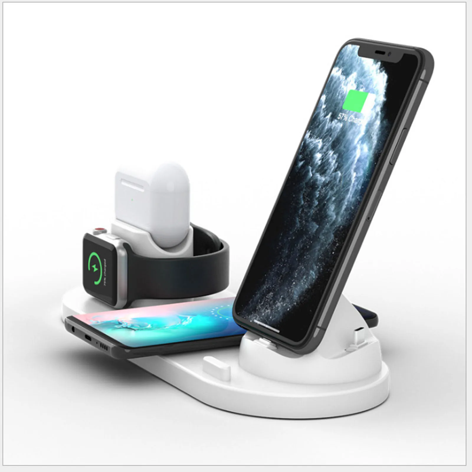 DC5V-1A 6-In-1 Portable Wireless Charger Multi-Function Quick Multi-Device Charging Dock For Home Office | Электроника