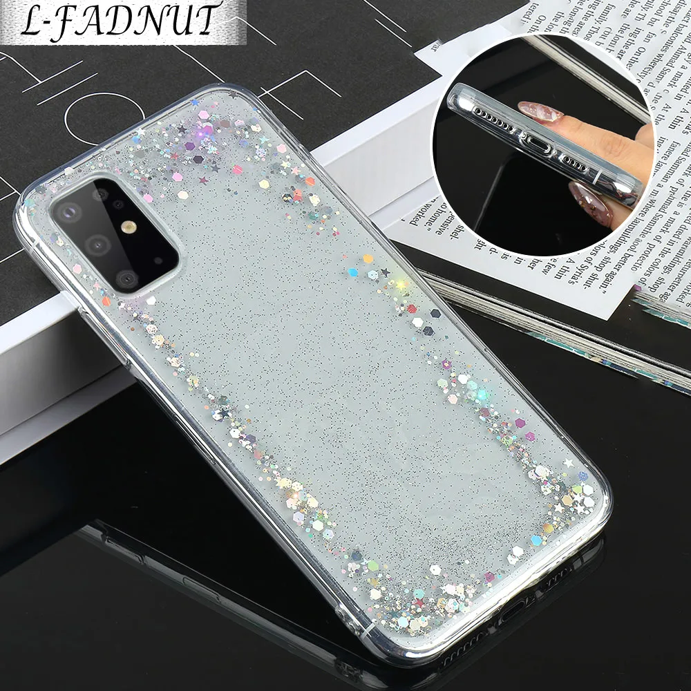 Роскошный блестящий силиконовый прозрачный чехол для девушек Samsung Galaxy S20 Ultra S9 Plus
