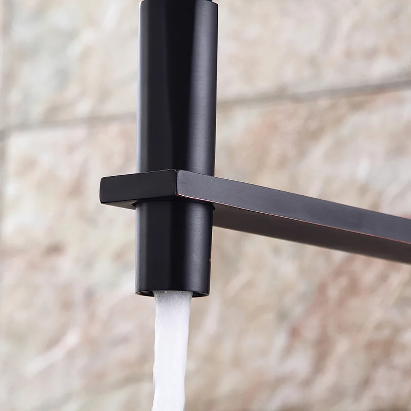 Kitchen Faucet Brass Single Handle Pull Down Tap Durable Spouts Swivel 360 Degree Black Sink Water Mixer N22-213 | Обустройство дома