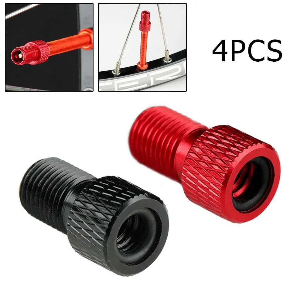 

4pcs Bicycle Air Valve Adapter French Valve To Car Valve Aluminum Alloy French Mouth Tubeless Bicycle Tyre Cycling Accessories