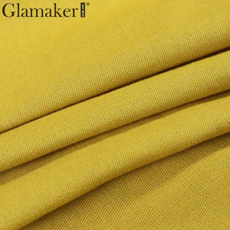 Glamaker/желтое теплое короткое пальто с отложным воротником Повседневная хлопковая куртка с длинными рукавами, с карманами и пуговицами осенне-зимняя мягкая куртка