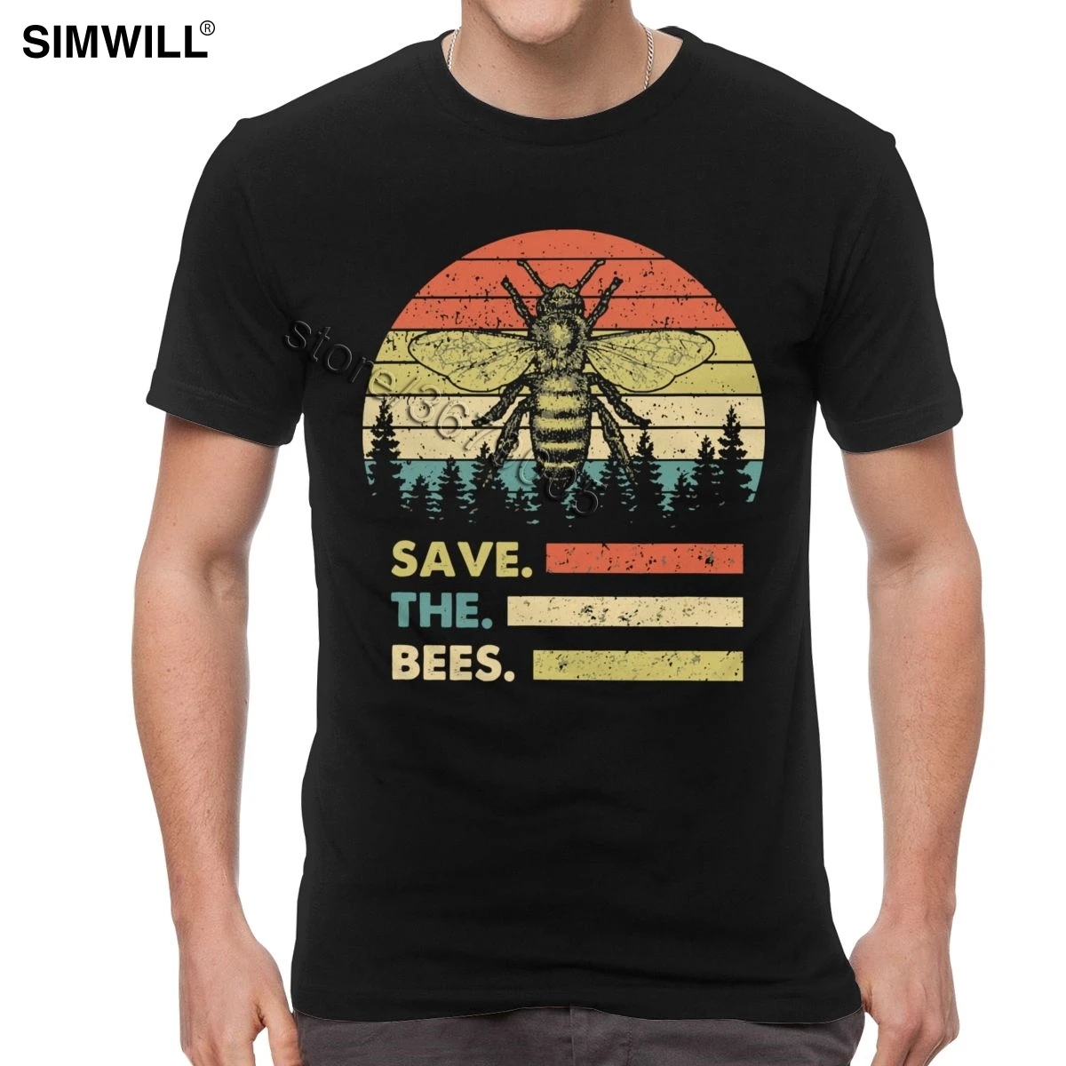 

Футболка мужская хлопковая с надписью «Save The Bee»