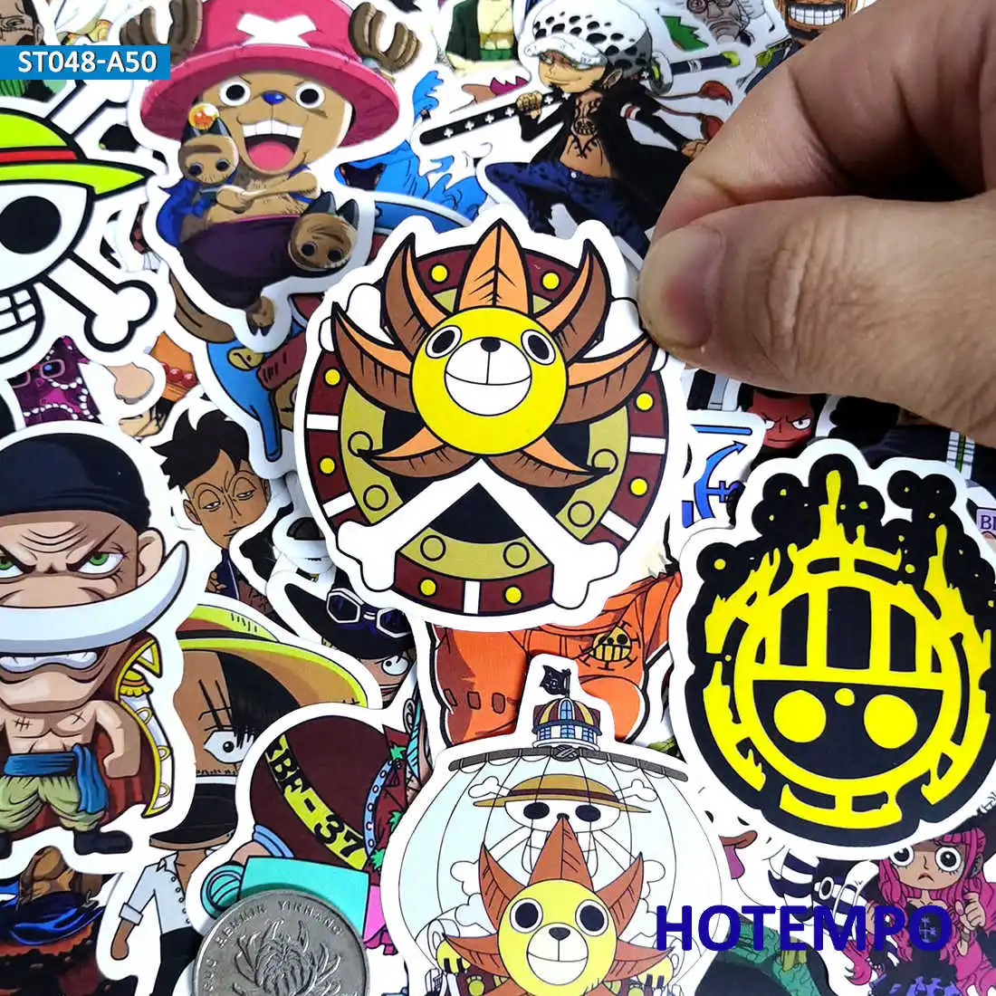 50 шт. Аниме ONE PIECE Luffy наклейки для DIY мобильного телефона ноутбука чемодан скейтборд фиксированная передача наклейки