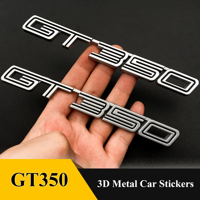 3D GT350 GT 350 Metal Sticker Emblem Badge Car Styling Car Side Badge Emblem Auto Rear Trunk Decal for Ford 15-16 Mustang Shelby