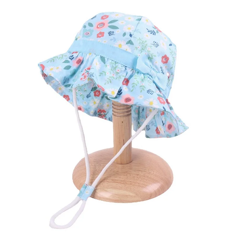 Gorro de lavabo con estampado de flores para ni&ntilde;as, gorros de sol para ni&ntilde;os, bonete para ni&ntilde;os-2