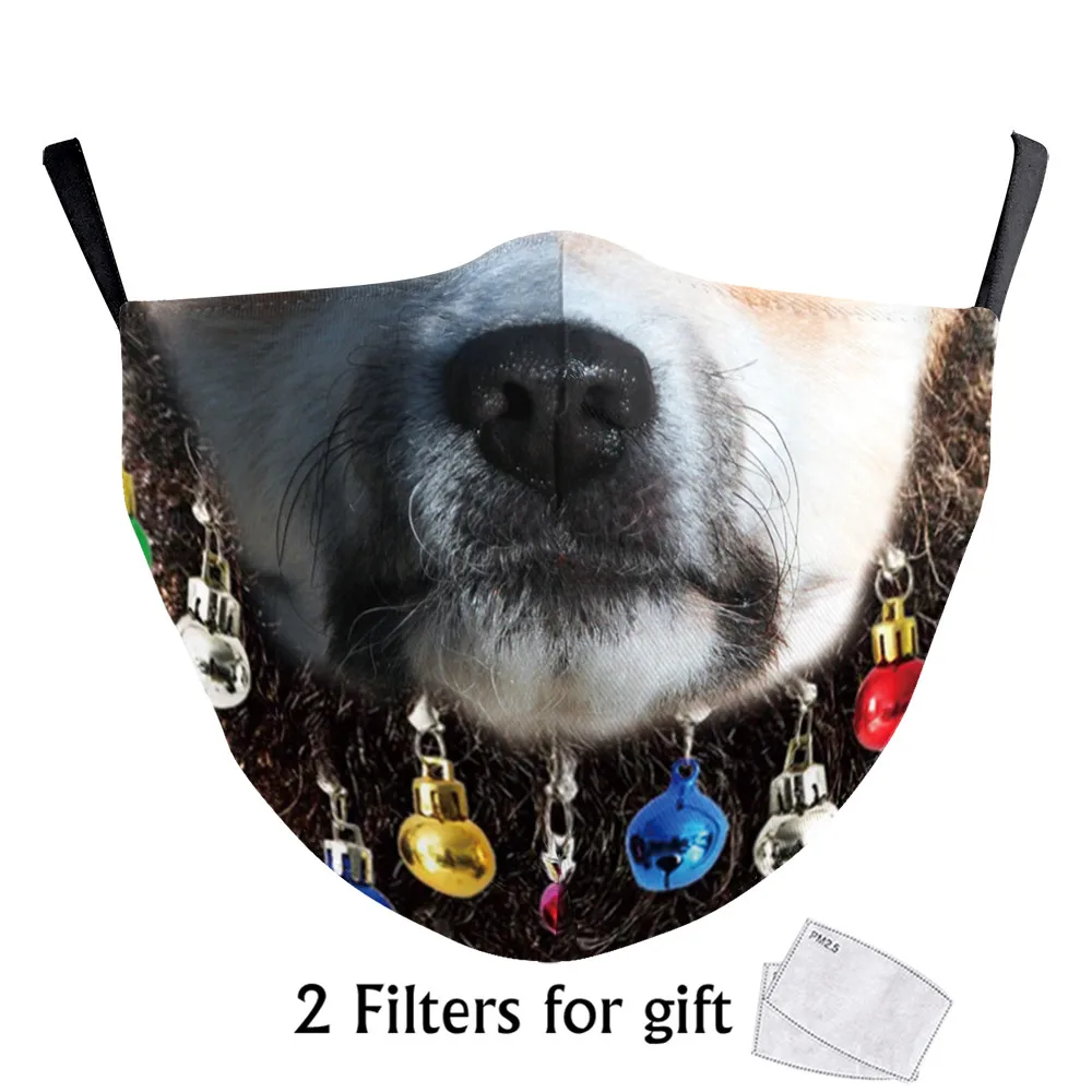 

Breathable Cosplay Dog Face Mask Outdoor Adjustable Earloop Reusable Mouth Cover Adult Kids Christmas Mouth Caps Washable