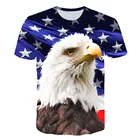 Мужскаяженская футболка с 3D-принтом орла, Повседневная футболка с короткими рукавами и 3D-принтом животных, большие размеры, лето 2020