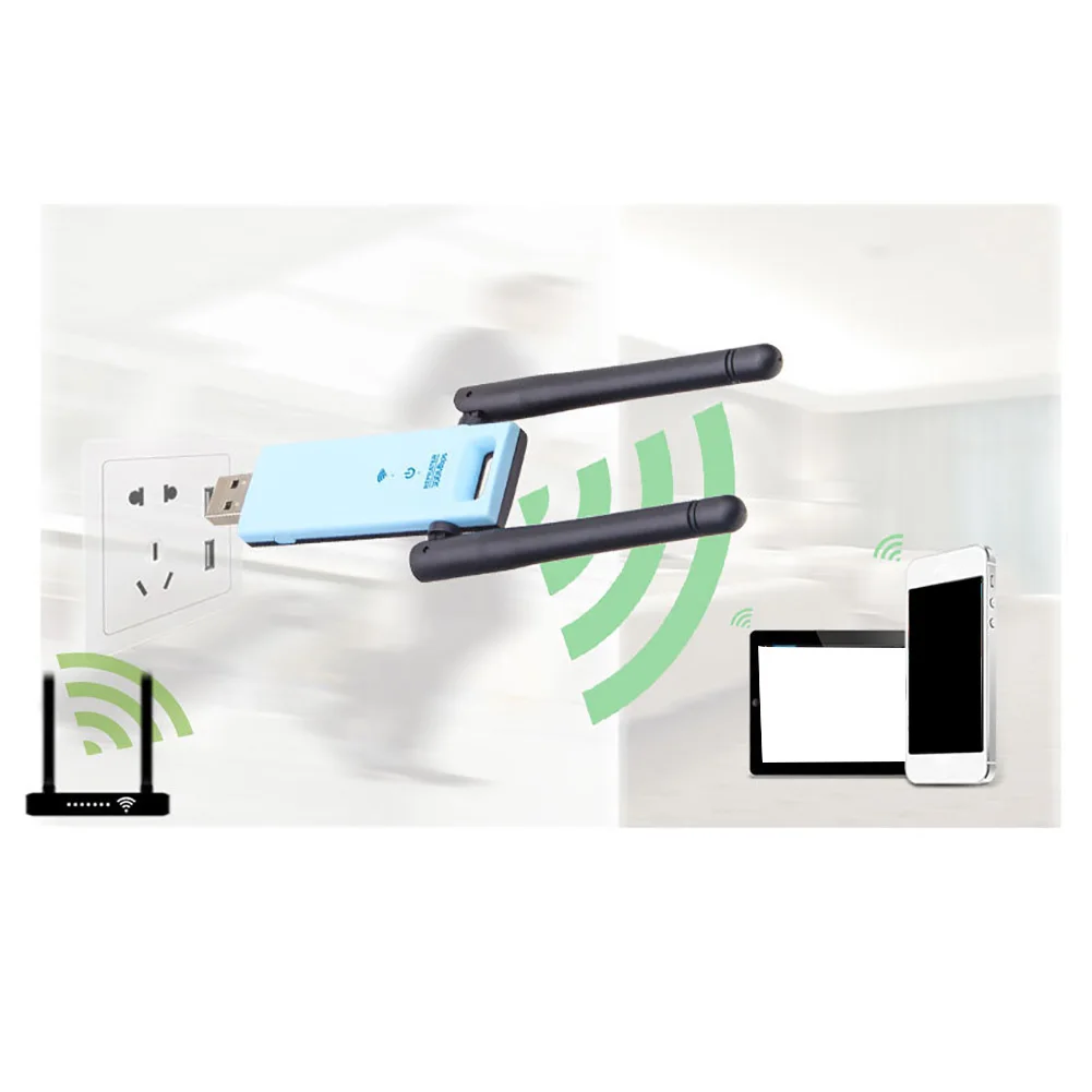 

300Mbps Internet Dual Antenna Durable Office Network Extender Signal Amplifier Hotel Home Mini Portable Booster USB Interface