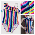 Женский слитный купальник с оборками для девочек-подростков