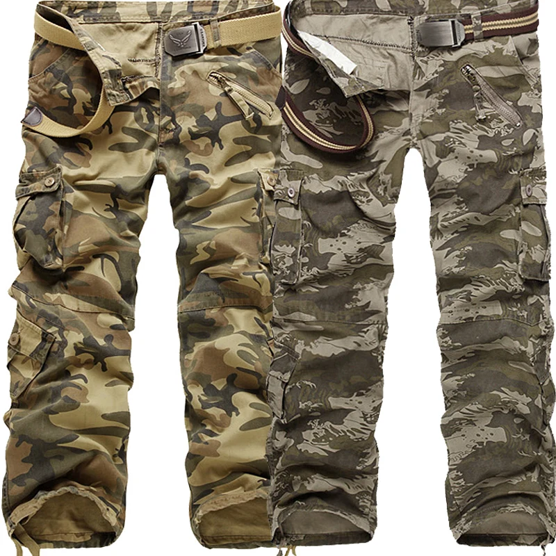 

Water waves camouflage trousers Military Tactical pants men Multi-pocket washed overalls male cargo pants for men,size 28-40