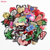 50pcs lot mixed fruit lips sequin patches hot iron on embroidery clothes patches for girls diy clothing accessories