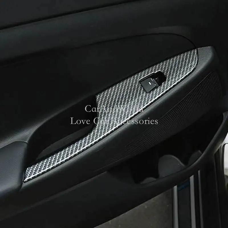 Для hyundai Tucson- кнопка включения дверного окна Крышка для внутреннего подлокотника стеклянная подъемная панель отделка углеродное волокно автомобильные аксессуары