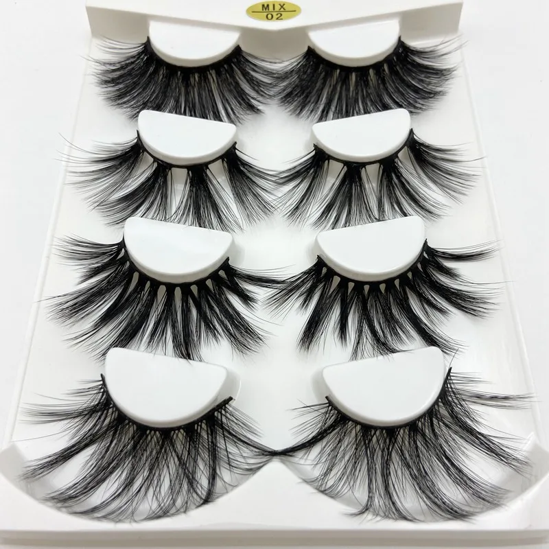 Buzzme 6D12 4pairs faux mink lashes Natural False Eyelashes Silk Dramatic Volume Fake Lashes Makeup Eyelash Extension | Красота и
