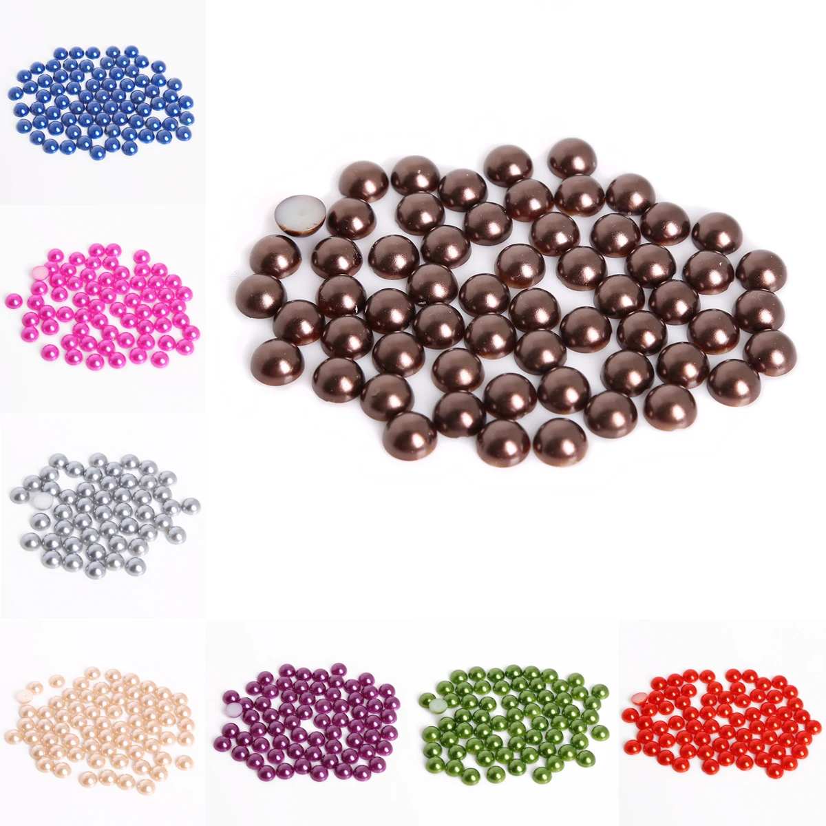 8 мм 200 шт/партия простые смешанные цвета полукруглые бусины Мода Имитация ABS