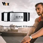 Спортивные браслеты Vnox для мужчин и женщин, водонепроницаемые, ручной работы, браслет из нержавеющей стали, индивидуальный подарок