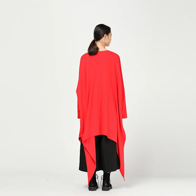 Женская футболка с круглым вырезом XITAO однотонная Повседневная длинными