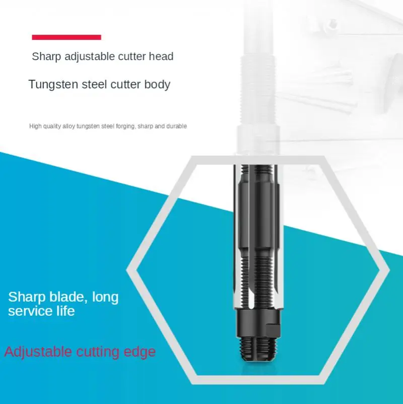 

Adjustable hand reamer, hardened high-speed steel twist handle, adjustable reaming, straight shank, adjustable floating reamer,