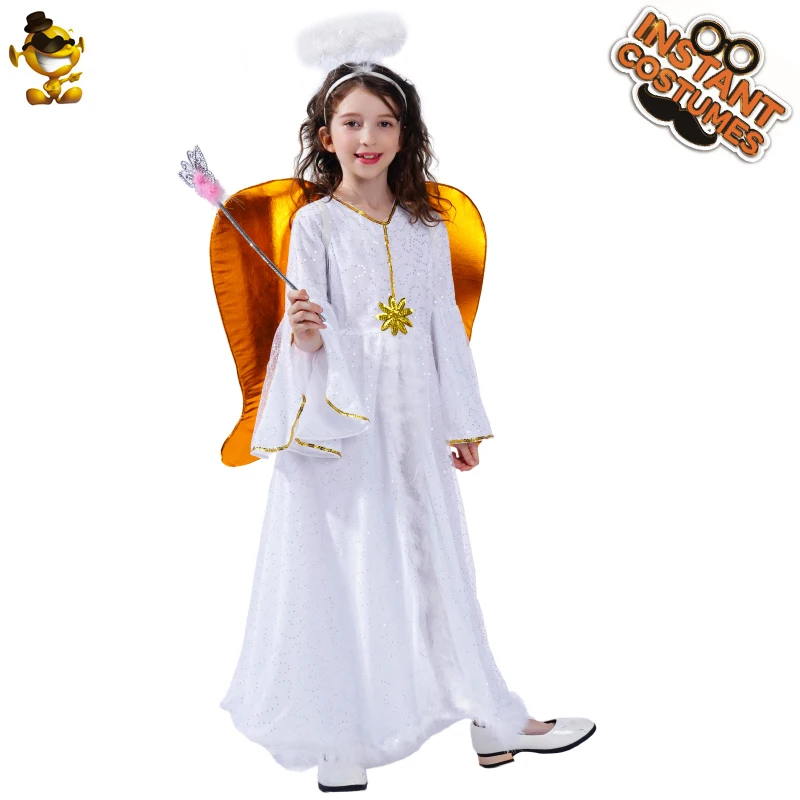 Маскарадные костюмы с ангелом и крыльями для девочек рождественской вечеринки