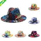 2021 специальная Стильная шляпа-федора с широкими полями, цветная шерстяная джазовая шляпа с галстуком, мужская и женская фетровая шляпа, панама-шапка из шерсти
