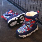 Зимние плюшевые ботинки, детская Нескользящая и водонепроницаемая Спортивная обувь, уличные теплые детские ботинки, мягкая и удобная походная обувь