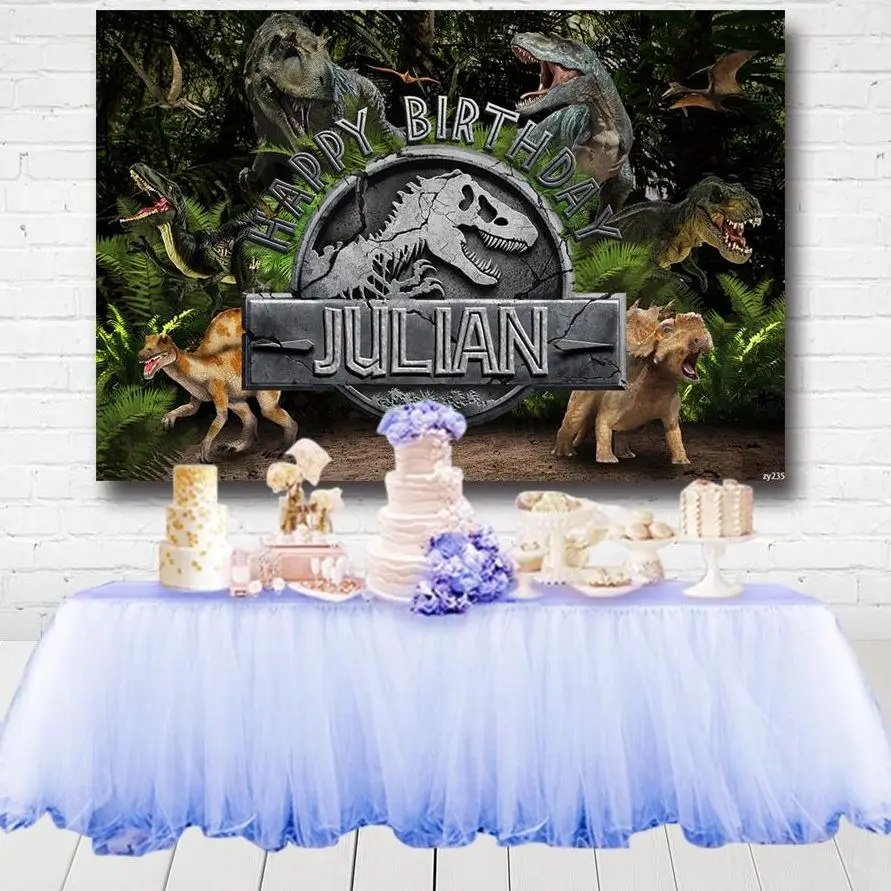 

Jurassic Dinosaur Party Backdrop For Photo Studio Forest Children Happy Birthday Party Photgraphy Backgrounds