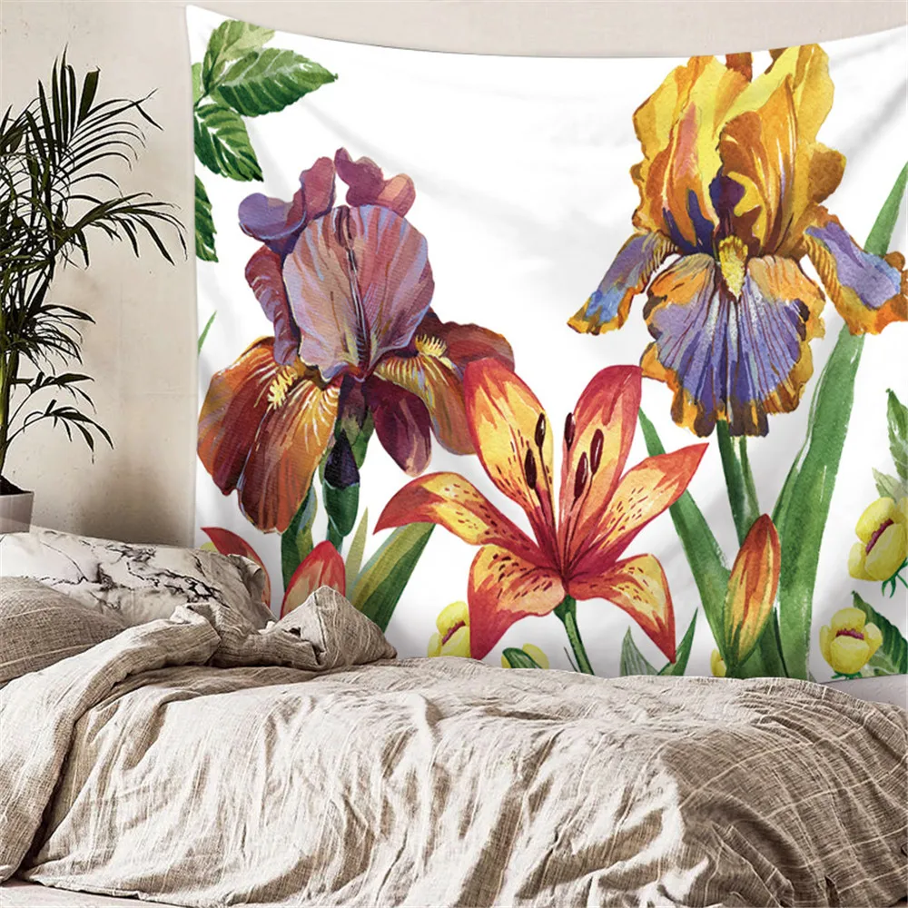 

Wall Hanging Carpet Landscape Tapestry Sea Beach Wall Cloth Beach Mat Flower Blanket Home Decoration