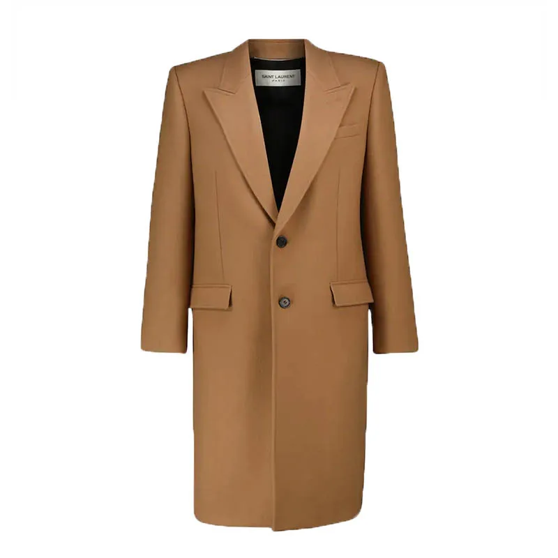 Мужское Свободное длинное кашемировое Прямое пальто новинка зимы 2021 мужское