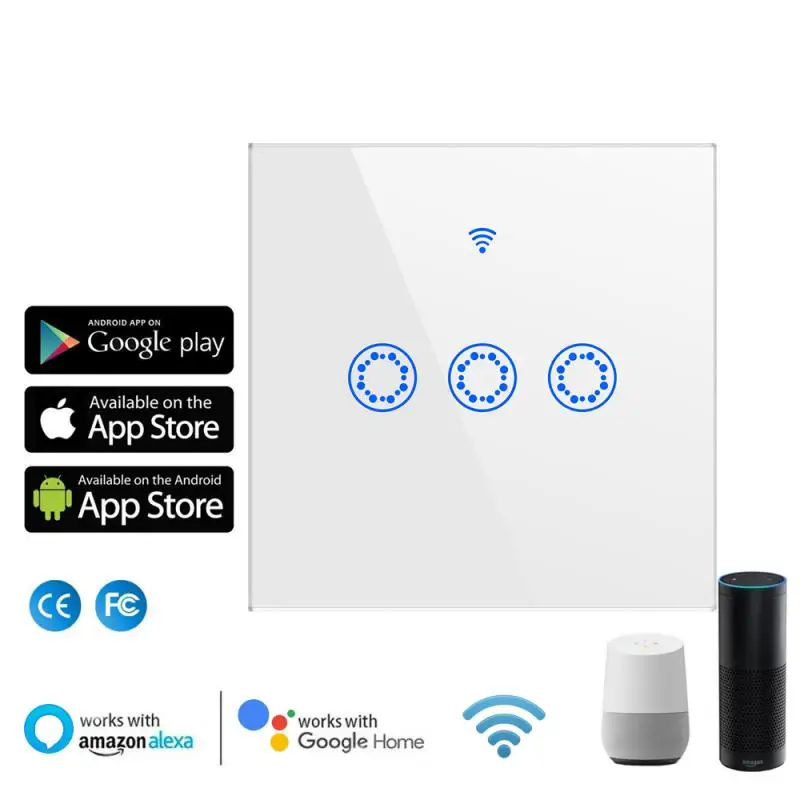ЕС Стандартный Tuya Smart Life 1/2/3 местный 1 позиционный smart Wi-Fi настенный светильник