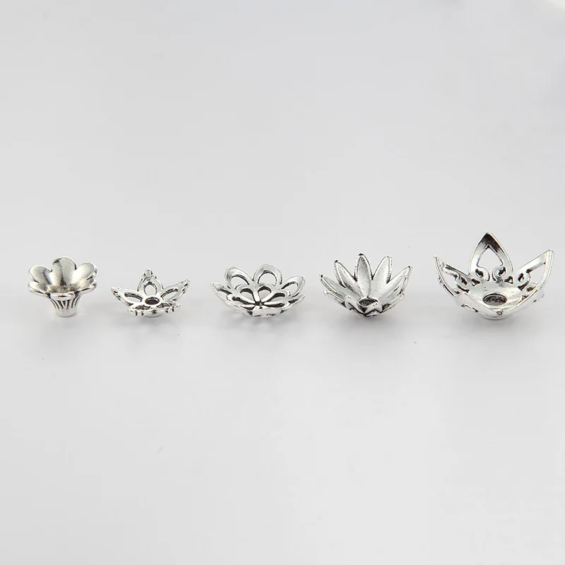 10 Pc Antique Silver Flower Bead Caps For Jewelry Making End Accessories Diy Earrings Bracelet Findings Components | Украшения и