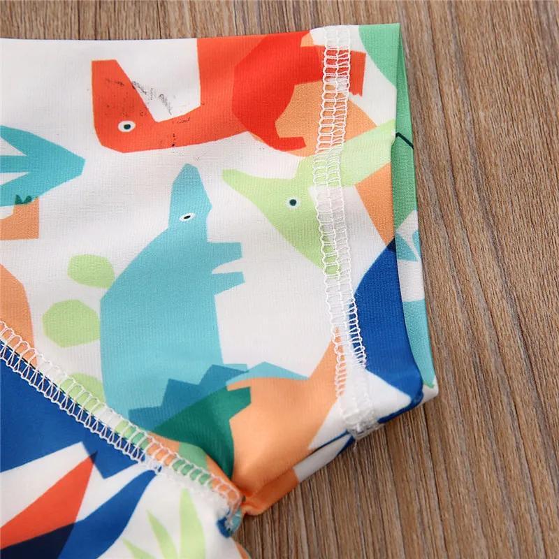 Kids Boy One Piece Swimwear New Fahsion Dinosaur Printed Swimming Costume Baby Boys Swimsuit Short Sleeves Beachwear Summer Hot | Спорт и