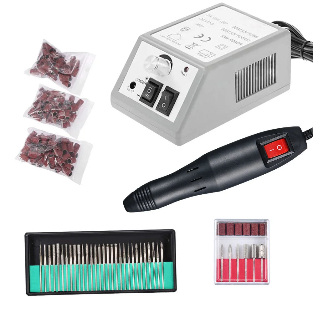 

Electric Nail Drill Machine Set Sanding Bands Nail Care Set Nail Nursing Kit (Plug)