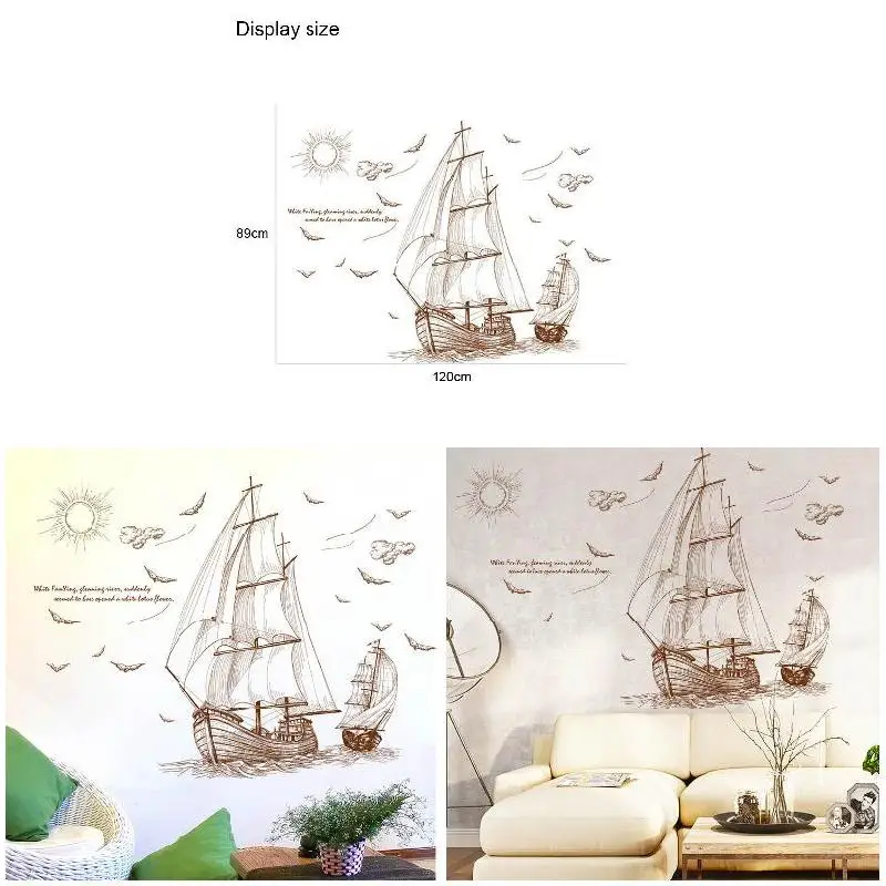 Мультяшные настенные Стикеры с пиратским кораблем и парусником для детской