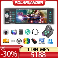 1din mp5 player touch car radio rds am fm 4 usb bidirectional interconnection 5 14 inches support android 10 mirrorlink