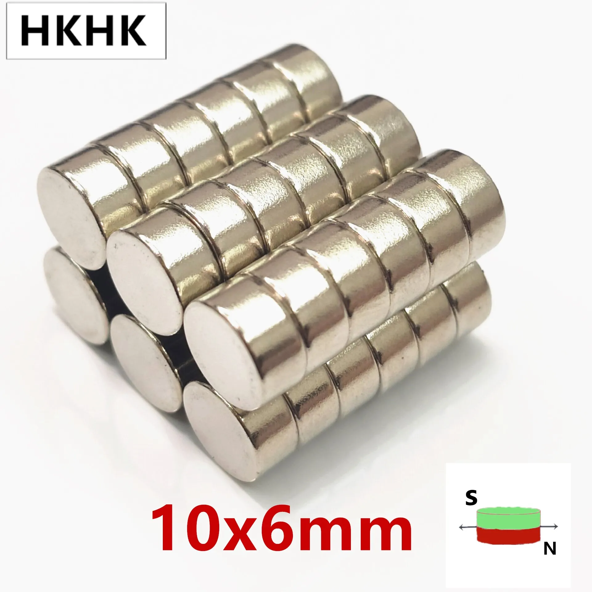 

Неодимовый магнит 10 мм x 6 мм, 10x6, сверхмощный, сильный, постоянный магнит imanes N35, Круглый, NdFeB 10x6 мм, магнитный стандарт