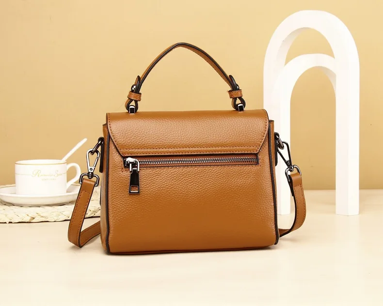 

Genuine Leather Handbags New 2021 Fashion Handbag Top Layer Cowhide Shoulder Messenger Bag Trendy Small Square Bag