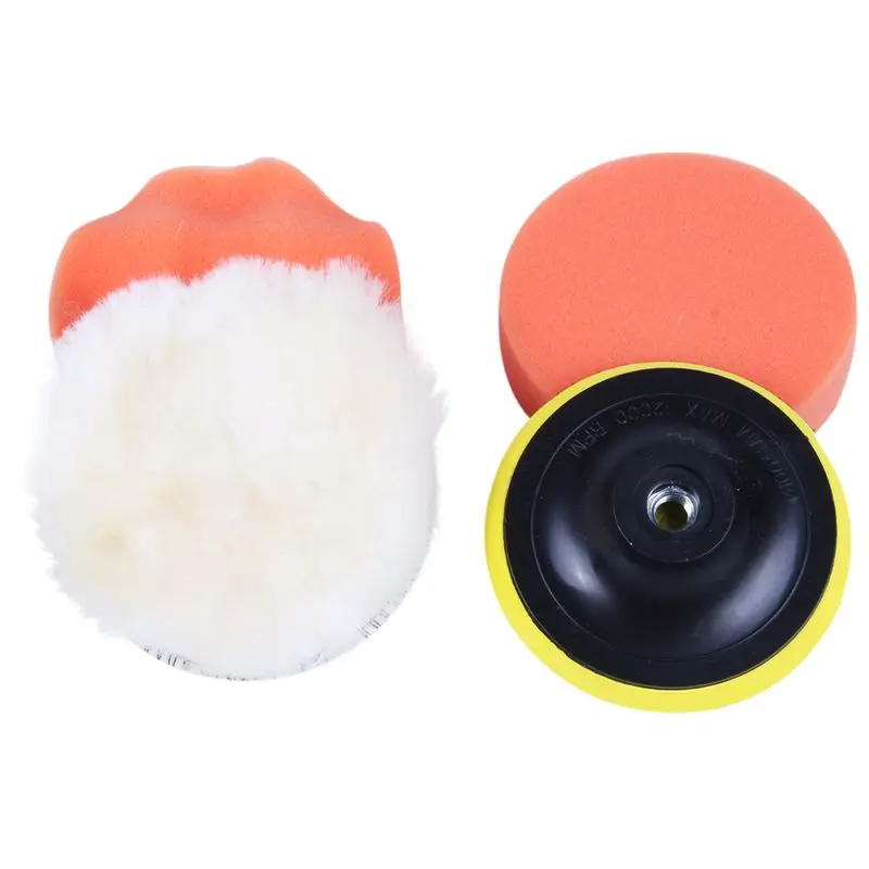 

4X 4 Inch Polishing Buffer Pad Kit Set Drill Adapter For Car Polisher