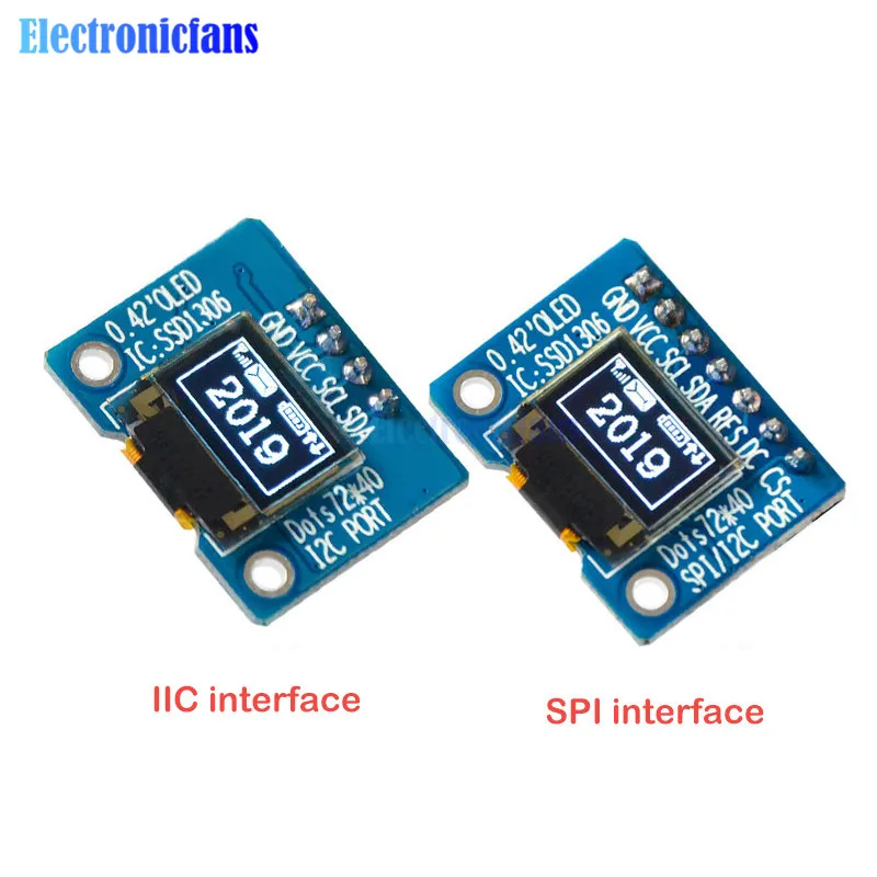 Diymore 0 42 дюймовый OLED дисплей ЖК модуль 72*40 IIC/SPI интерфейс Белый 16 Pin SSD1306|ЖК-модули| |