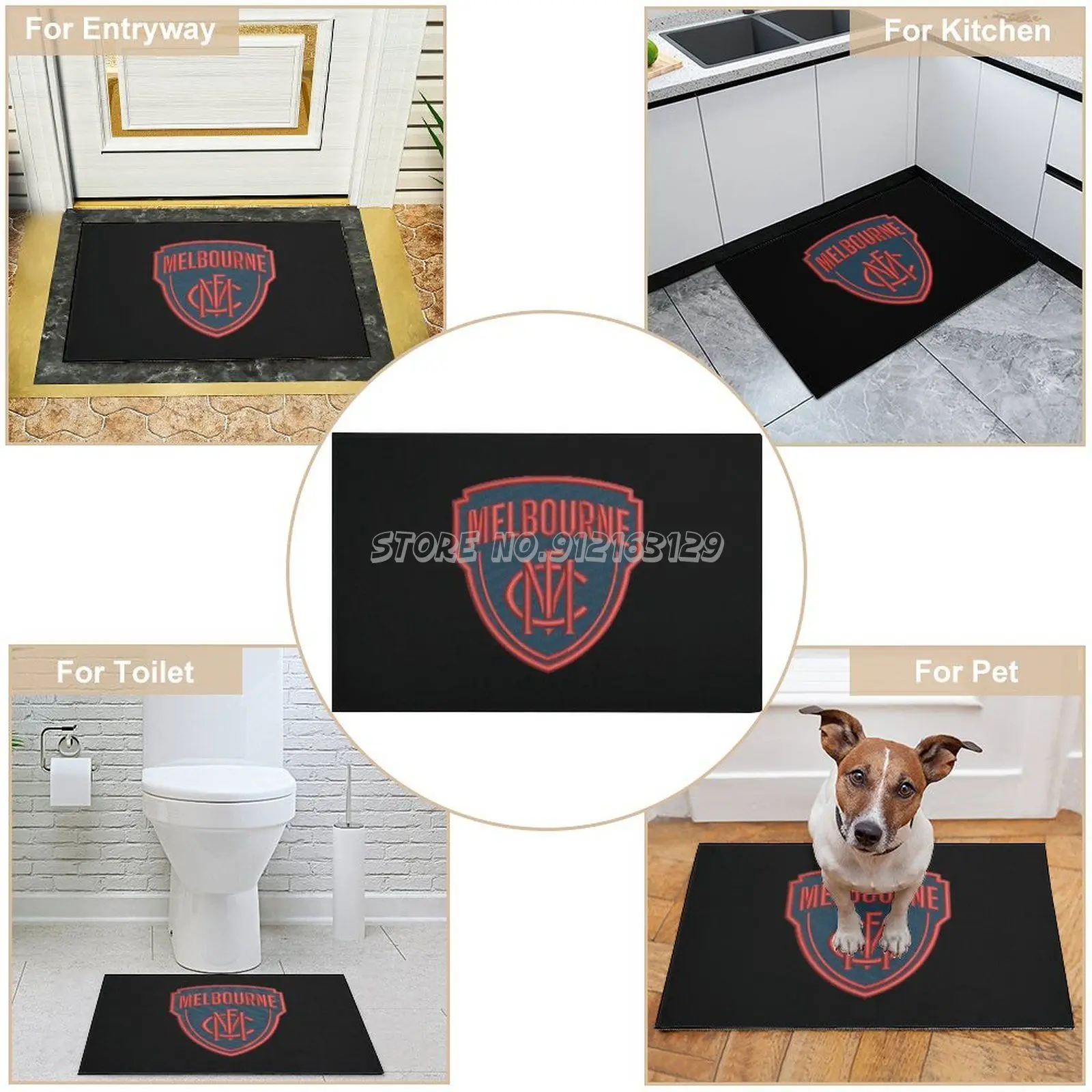 

Melbourne Football Club-AFL-Aussie Football Doormat Printed Doormat Entrance Mats Carpet Living Room Bedroom Absorbent Door Mat